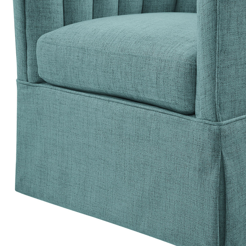 Solitude - Skirted Swivel Accent Chair With Hemp Like