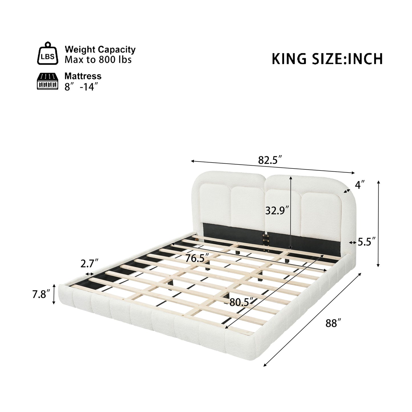Upholstered Platform Bed With Tufted Headboard