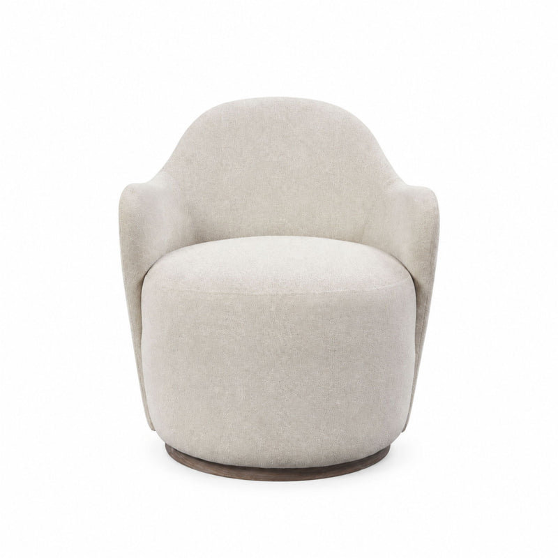 Cocoa - Swivel Barrel Chair With 360° Rotation - Ivory