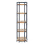 Yorktown - Industrial 5 Shelf Bookcase With Metal Pipework And Solid Fir - Natural