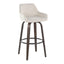 Daniella - Contemporary Fixed Height, Barstool With Swivel With Round Footrest (Set of 2)