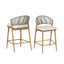 Outdoor 26" Counter Height Metal Frame Counter Stools With Scallop Shaped Backrest & Water Resistant Cushions