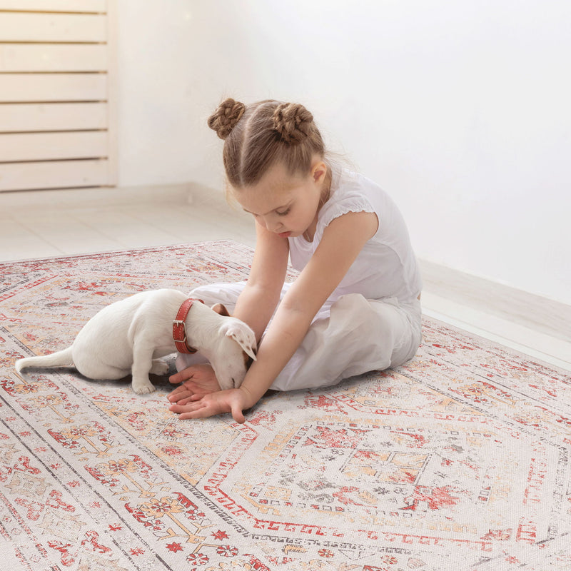 Maval - 8' X 10' Washable Area Rug - Beige