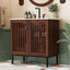 30" Vintage Bathroom Vanity With Ceramic Sink, Modern Bathroom Vanity Cabinet With 2 Soft Close Doors, Equpiied With 4 Sturdy Iron Legs - Antique Dark Brown