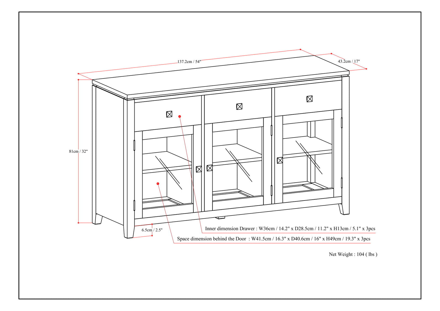 Cosmopolitan - Handcrafted Sideboard Buffet