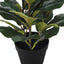 32" Tall, Artificial Plant, Fiddle Tree, Indoor, Faux, Fake, Floor, Greenery, Potted, Real Touch, Decorative - Green / Black