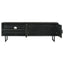 Manaya - 2 Door Stand With Open Shelving And Hidden Storage - Charcoal Black
