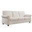 Soft Sofa, Upholstered 3 Seater Couch With High Density Foam, Loose Back Cushions And Turned Legs
