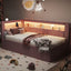 Upholstered Platform Bed With USB Ports And LED Belt