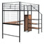 Loft Bed With Desk And Grid, Stylish Frame With Lateral Storage Ladder And Wardrobe
