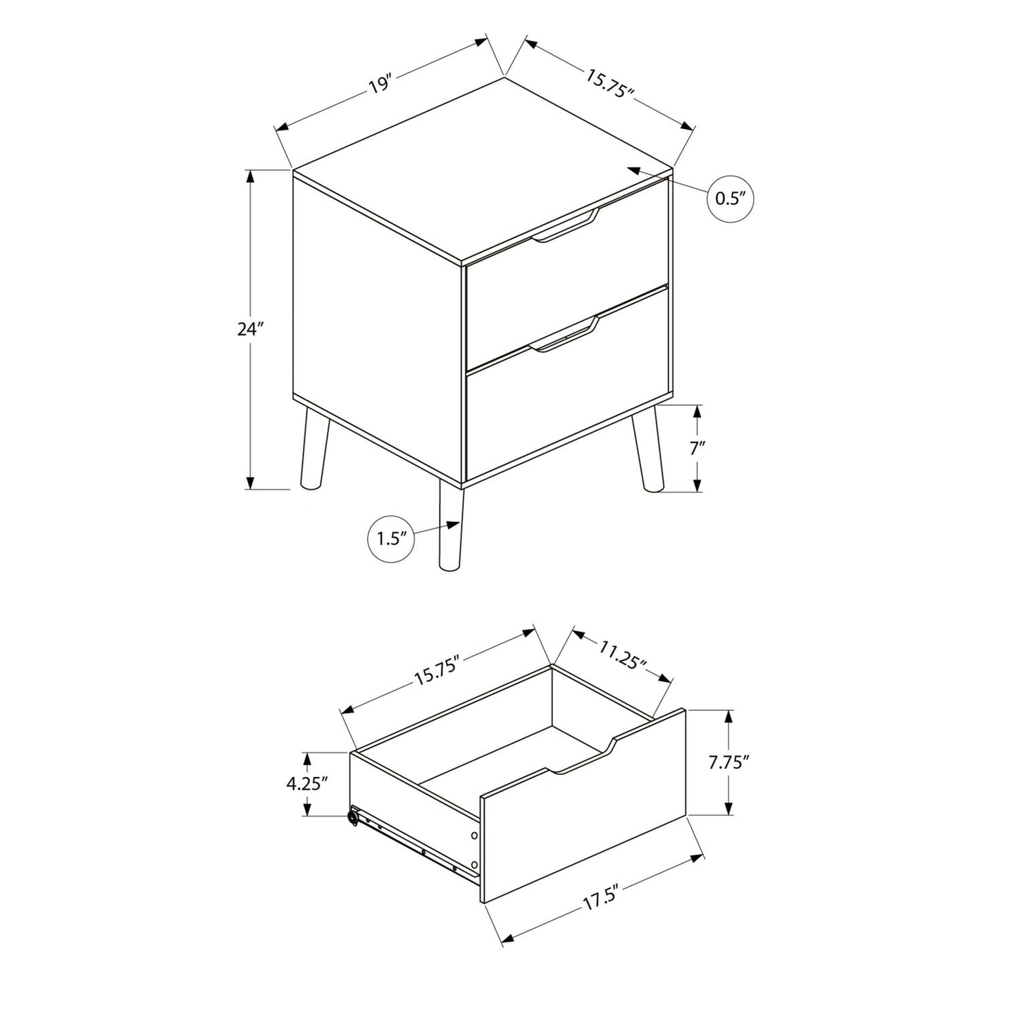 Modern Accent Table With Storage Drawers