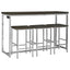 4 Piece Counter Table Set With Built In Power Outlet - Brown