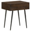 Gibson - Coffee 1 Drawer Rectangular Side Table With Angled Legs - Coffee