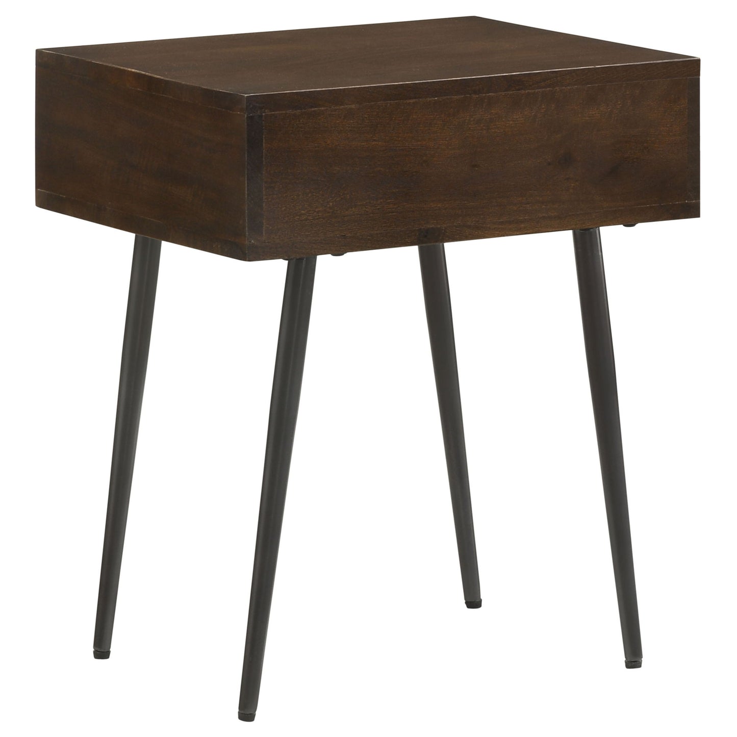 Gibson - Coffee 1 Drawer Rectangular Side Table With Angled Legs - Coffee