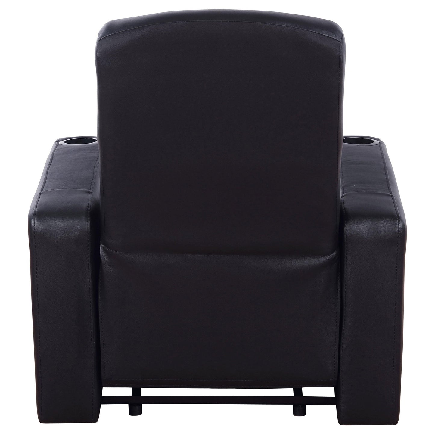 Upholstered Recliner With Cup Holder Comfort Lounge Chair - Black