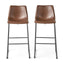 Barstool With Upholstery And Foot Rail - Vintage Brown