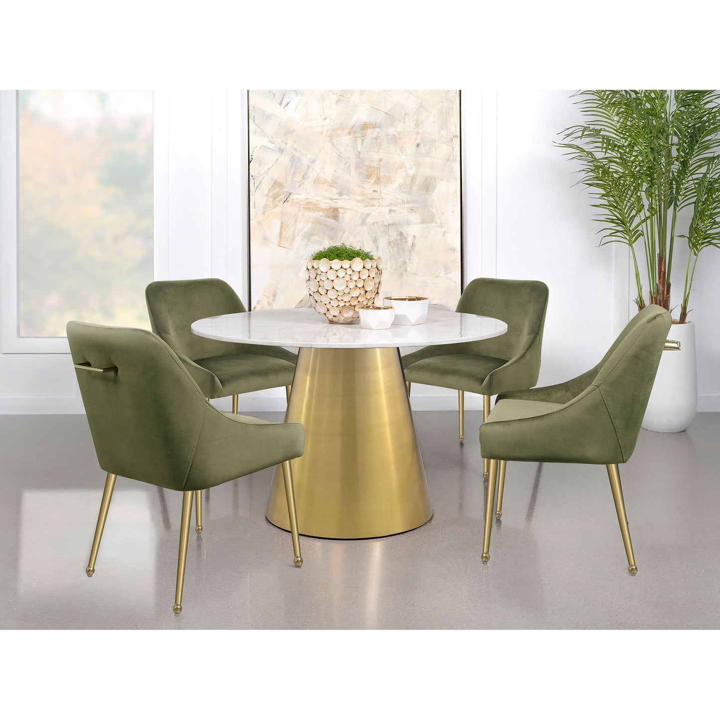Earline - Round Dining Table - White Marble