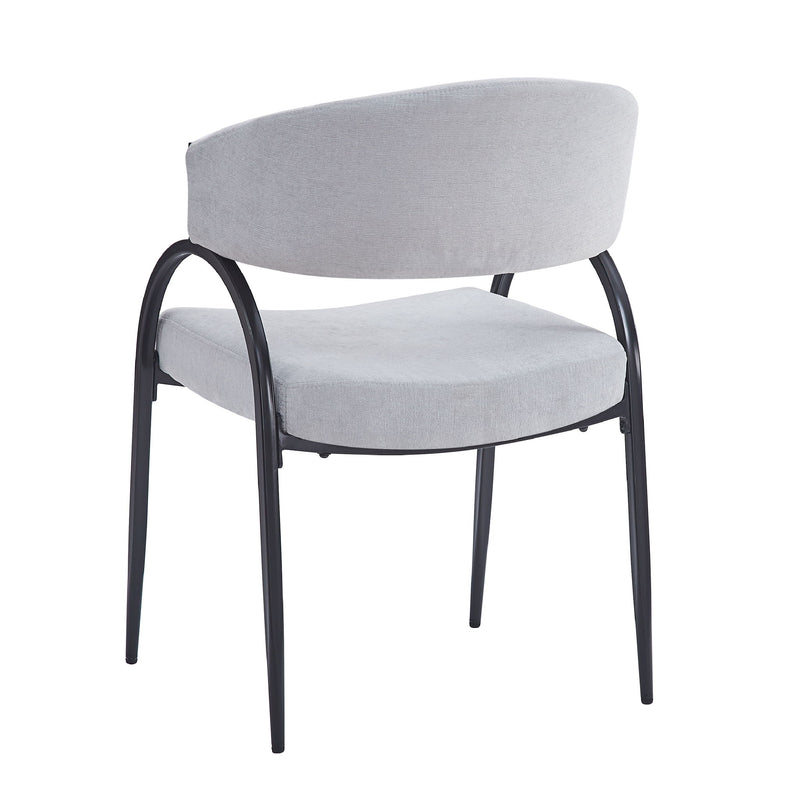 Modern Upholstered Dining Chairs With Metal Legs - Gray