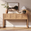 Geometric Carved Console Table With 3 Soft Close Drawers