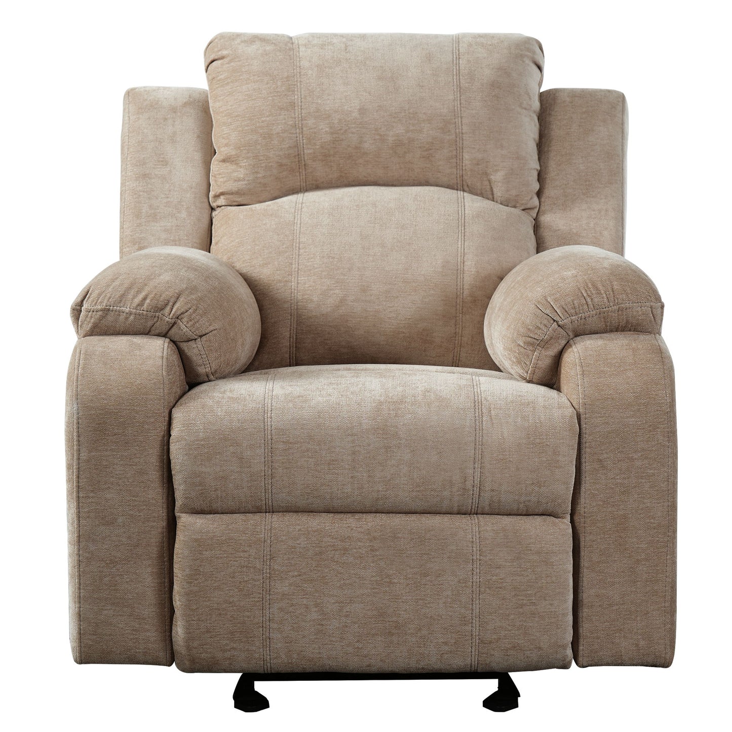 Upholstered Manual Recliner Chair With 3 Adjustable Backrest Positions