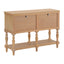 Console Table With 4 Soft Close Drawers, Thick Bottom Shelf For Living Room - Natural