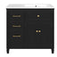 Bathroom Vanity With Sink, 1 Tip Out Drawer, 3 Side Drawers, Adjustable Shelf