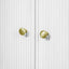 Tall Bookcase Storage Cabinet With 3 Open Shelves & Fluted Double Doors