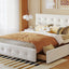 Upholstered Platform Bed With Classic Headboard And Drawers, No Box Spring Needed