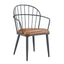 Industrial Inspired Upholstered Dining Chair Set With Metal Legs (Set of 2) - Brown