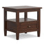 Warm Shaker - End Table With Smooth Drawer Storage - Brown