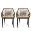 Modern Wicker Dining Club Chair With Water Resistant Cushions - Brown / Beige