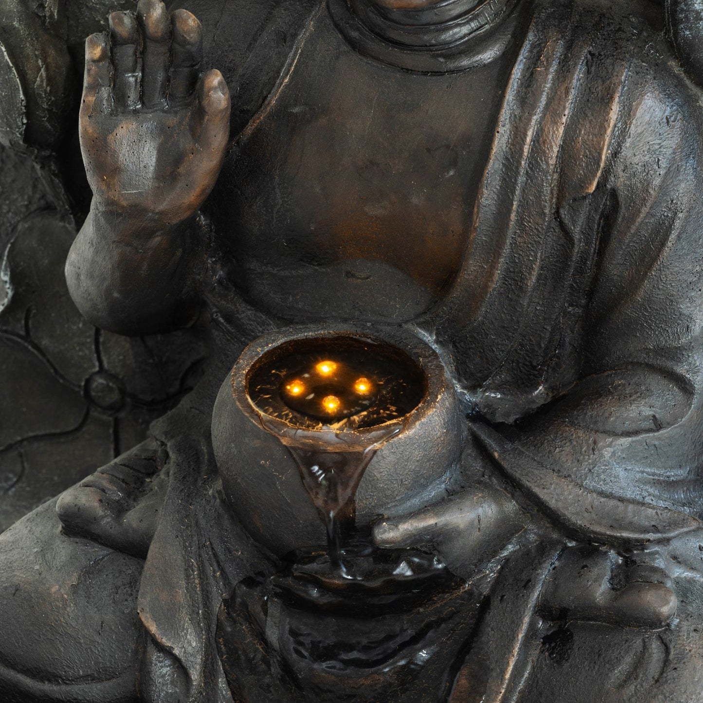 Zen - Outdoor Buddha Waterfall Fountain - Black