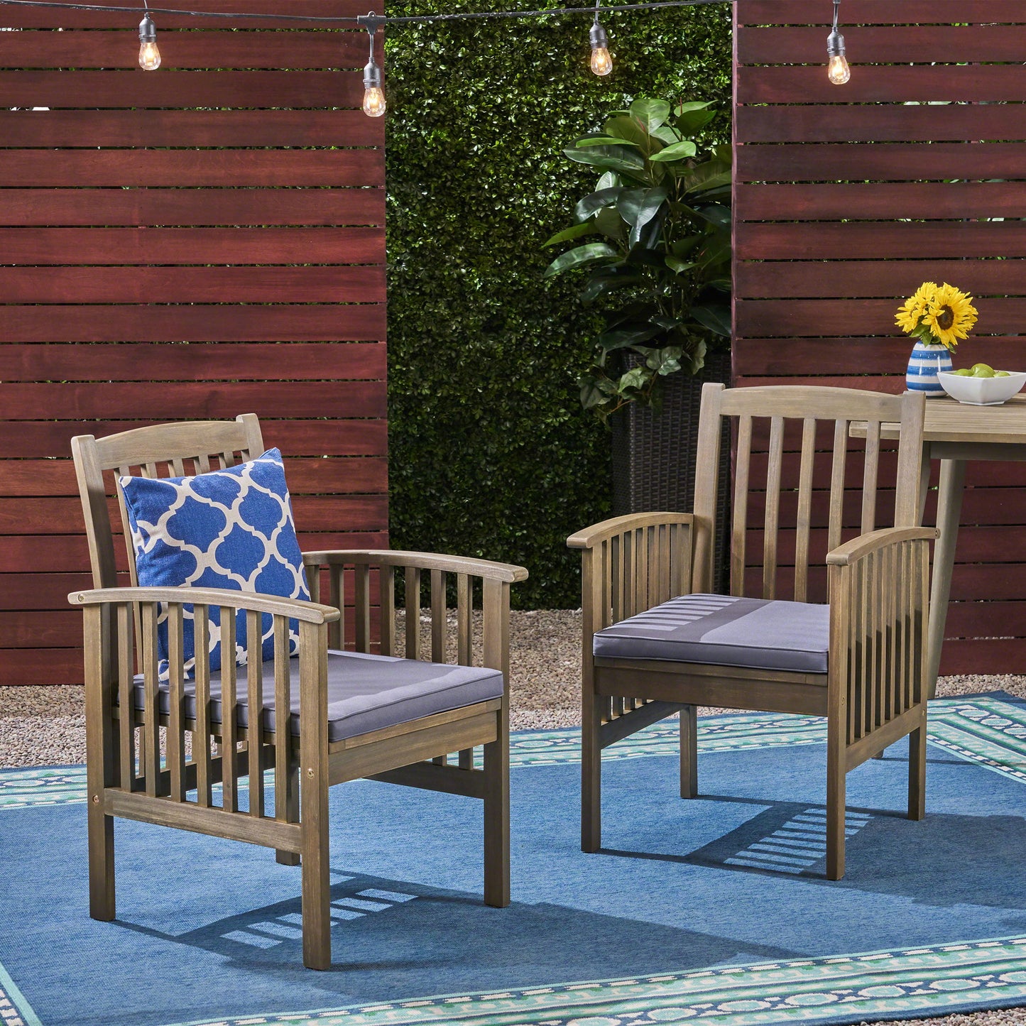 Casa - Acacia Dining Chair Set With Cushions,