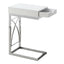 Accent Table, C - Shaped Glossy Contemporary & Modern - White