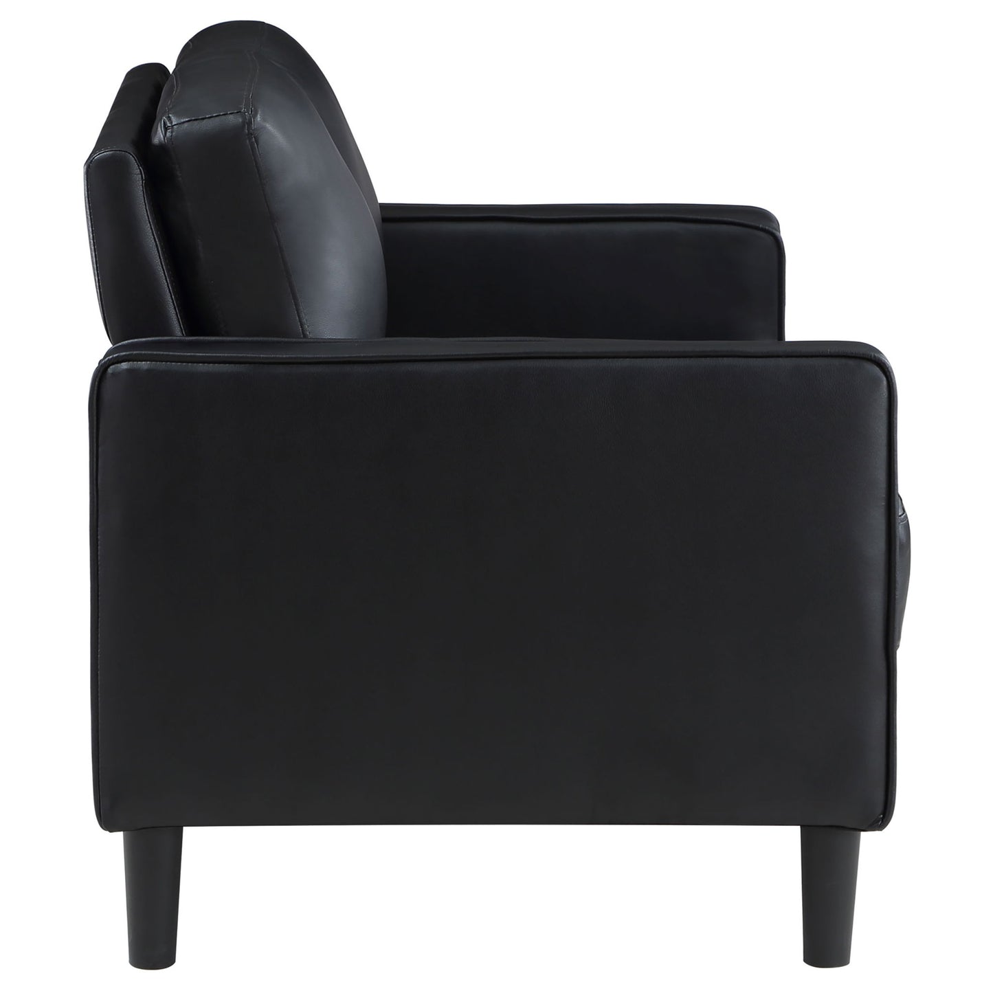 Weld 3 Piece Upholstered Track Arm Sofa Set - Black
