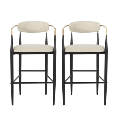 Upholstered Bar Stools With Backs For Kitchen Island (Set of 2)