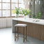 Backless Upholstered Counter Stool With Padded Seat - Ivory / Bronze
