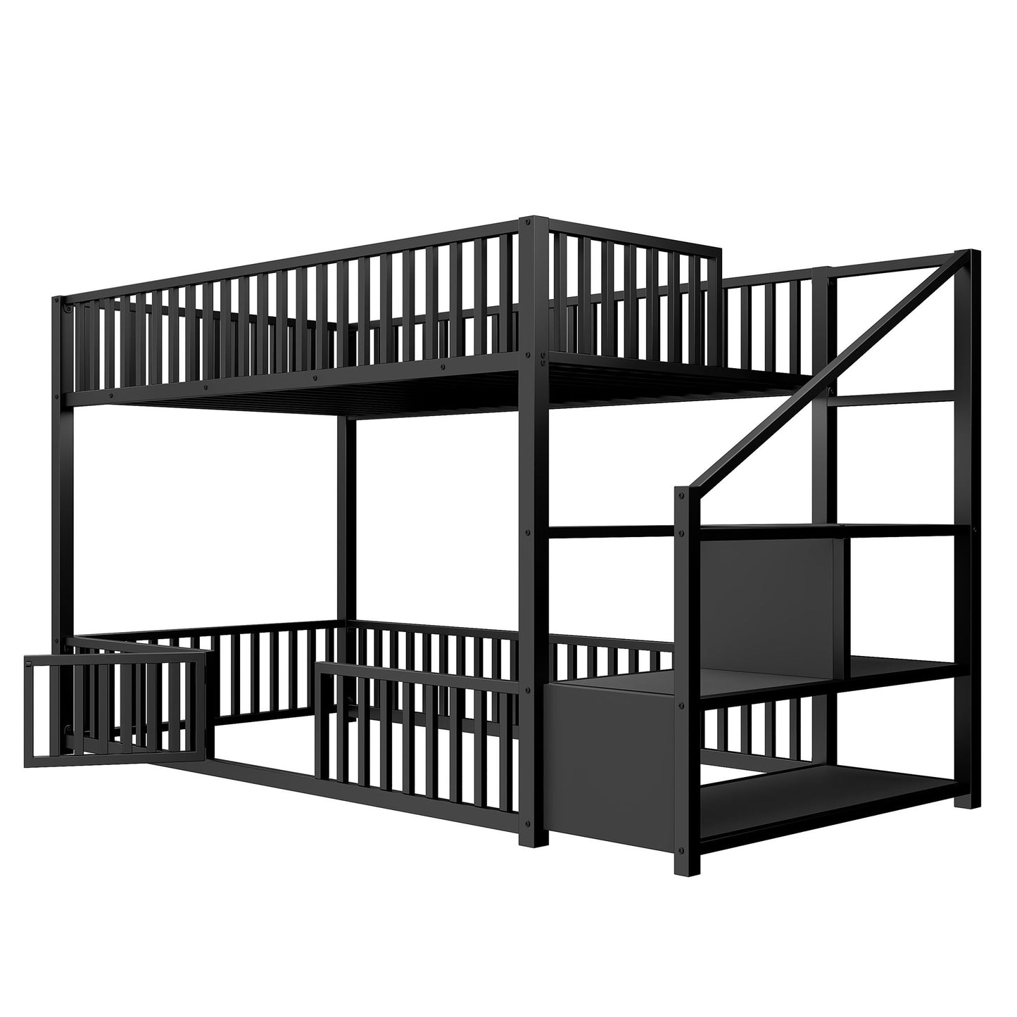 Bunk Bed With Storage Ladder, Compact Design