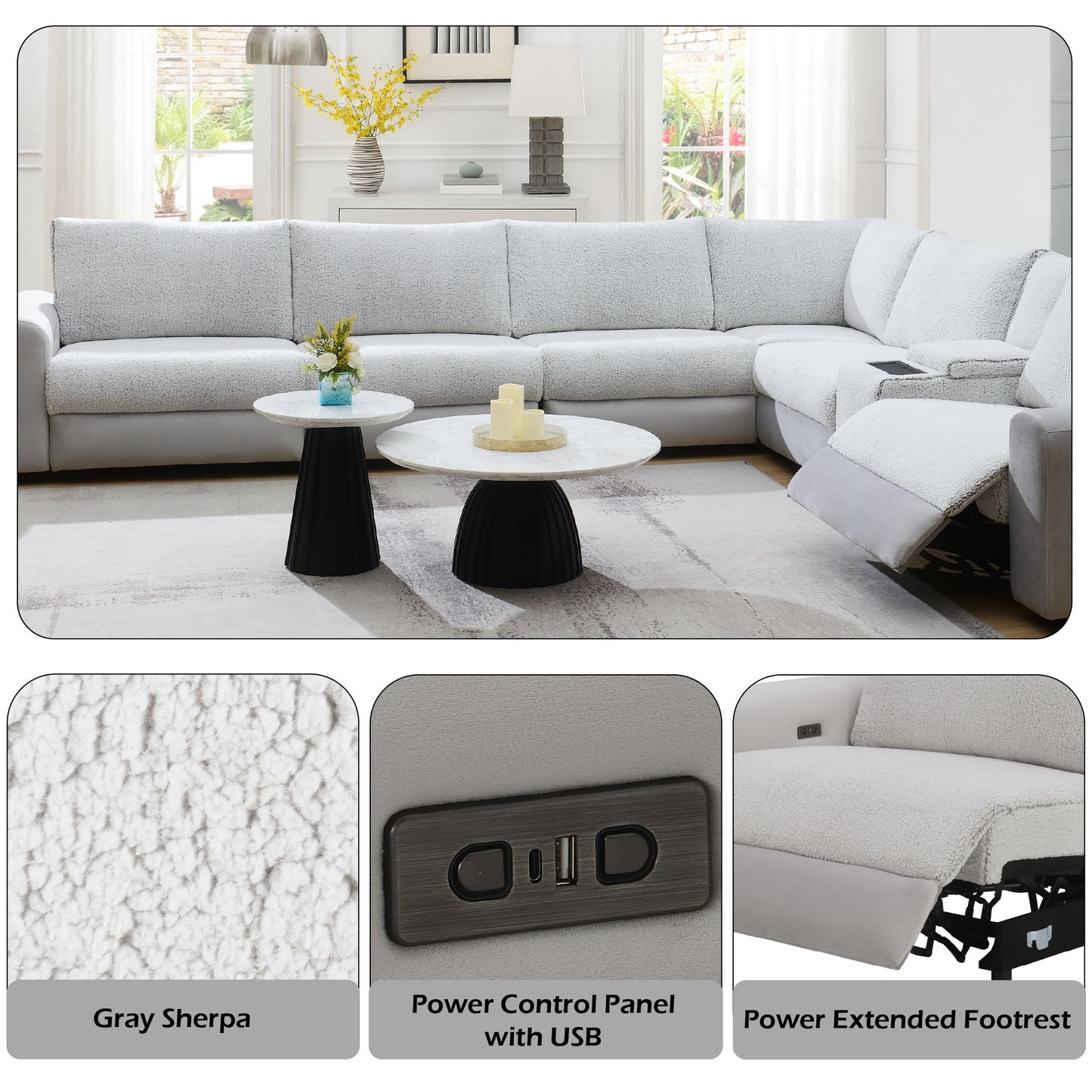 Tarrance - Modular Power Recliner Sectional - Gray