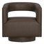 Swivel Accent Chair With Geometric Backrest