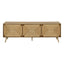 TV Stand, Storage Cabinet Console With Adjustable Shelf And Cable Management - Walnut