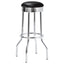 3 Piece Round 1950S Bistro Pub Bar Table Set - Black
