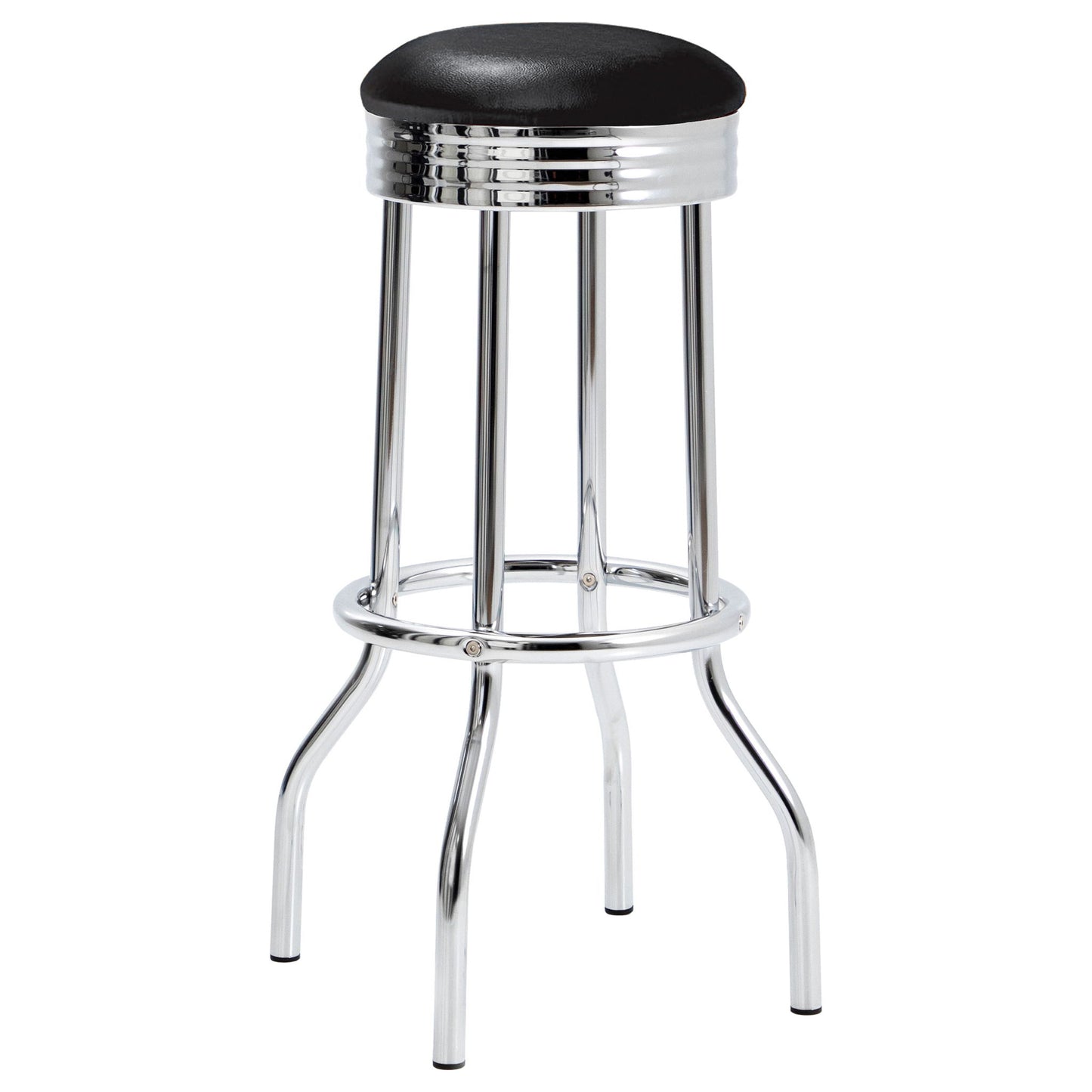 3 Piece Round 1950S Bistro Pub Bar Table Set - Black