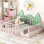 Metal Floor Bed Frame With Fence And Door