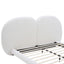 Queen Size Upholstered Platform Bed Frame With Split Headboard - White