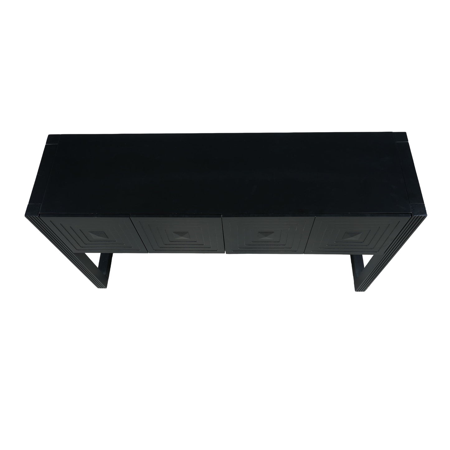 Geometric Carved Console Table With 3 Soft Close Drawers