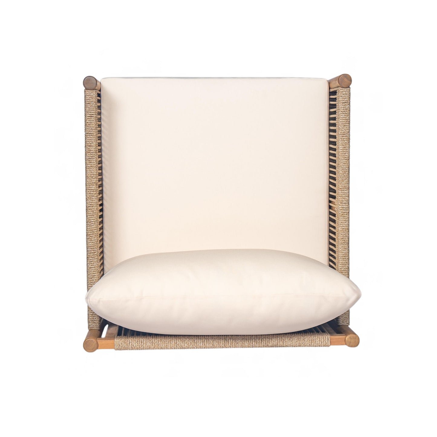 Modern Outdoor Woven Lounge Chair With Solid Wood Frame - Teak