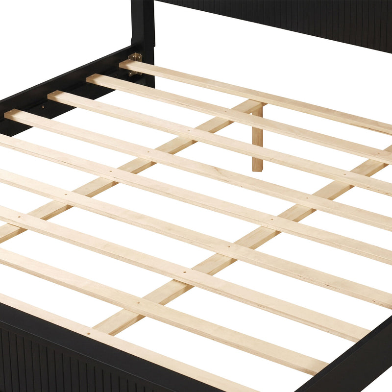 Fluted Platform Bed Frame, No Box Spring Needed