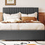 Upholstered Platform Bed With Drawers, Classic Headboard Design