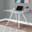 Computer Desk For Home Office, Laptop, Tempered Glass, Contemporary & Modern - White